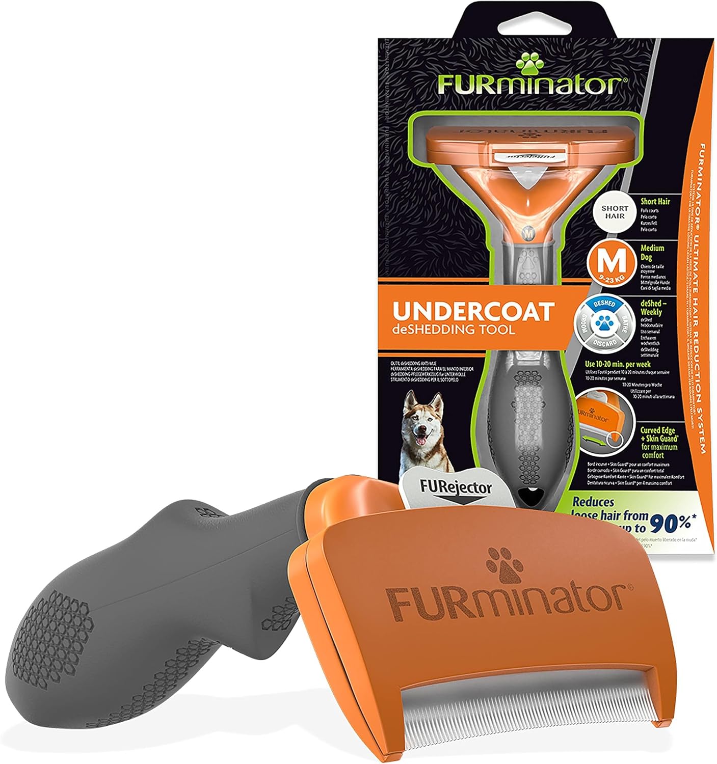 FURminator Undercoat deShedding Tool for Medium Short Hair Dogs 9-23 kg, T691665